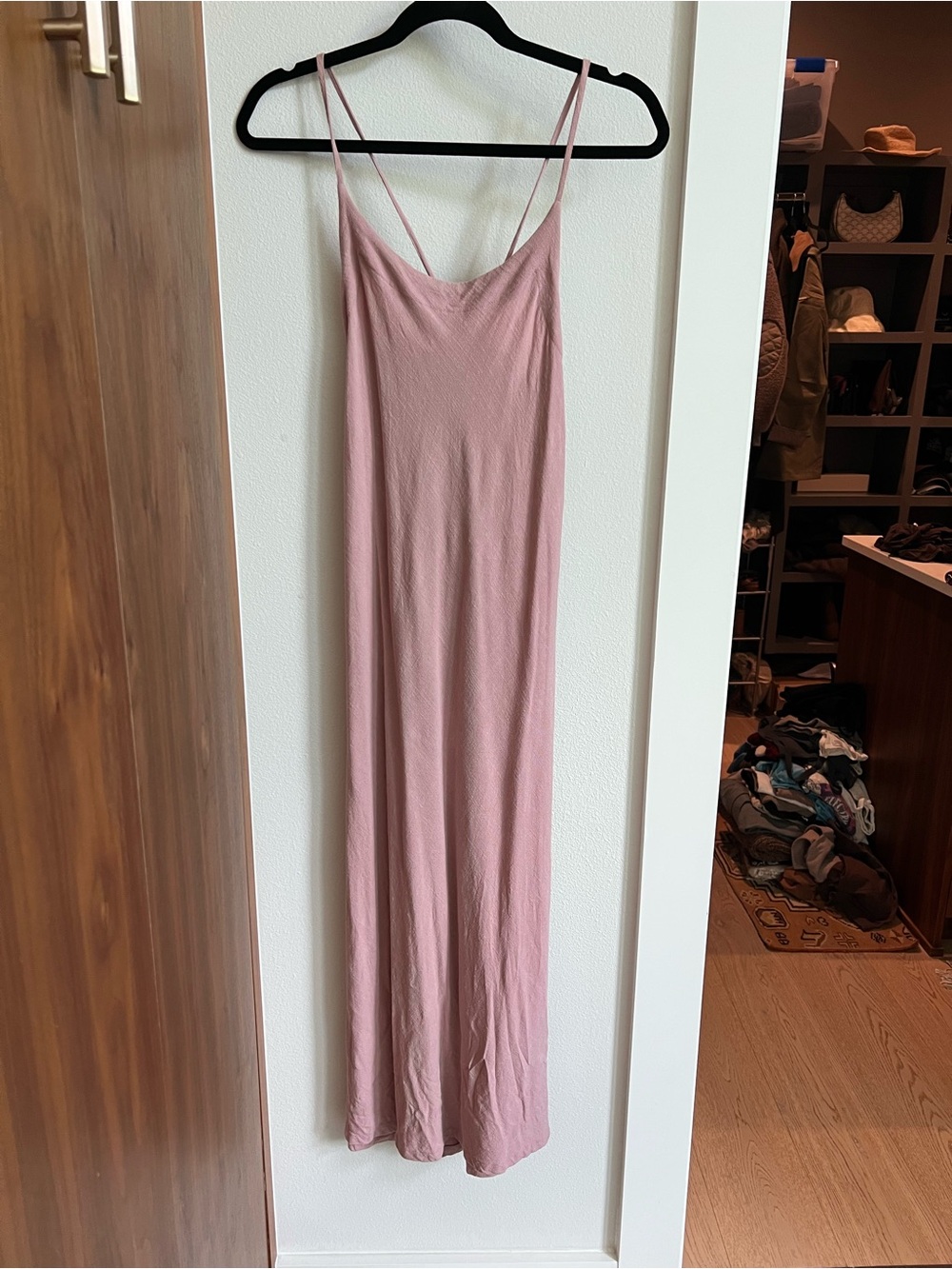 Splendid Dusty Rose Slip Midi Linen Dress